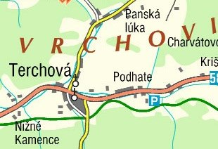 mapa chata Šuštiak